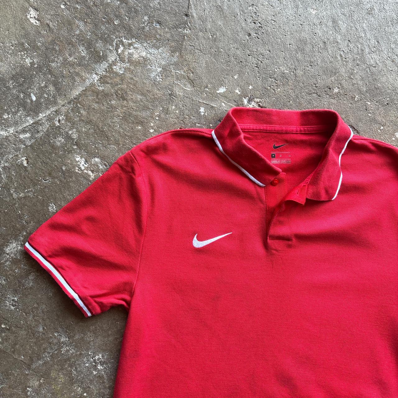 Red Nike Cotton Polo Shirt