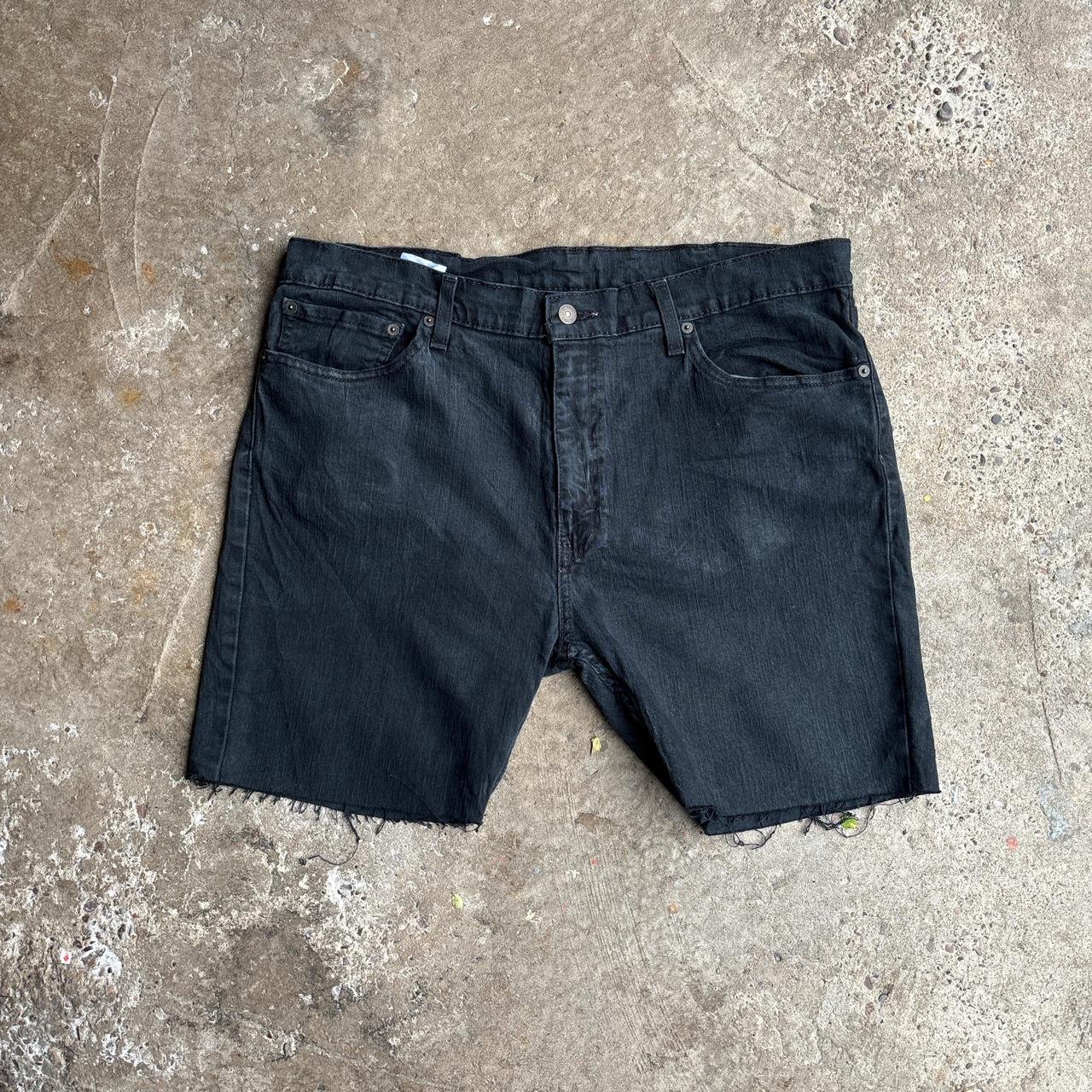 Dark Denim Levi’s 511 Ripped Jean Shorts