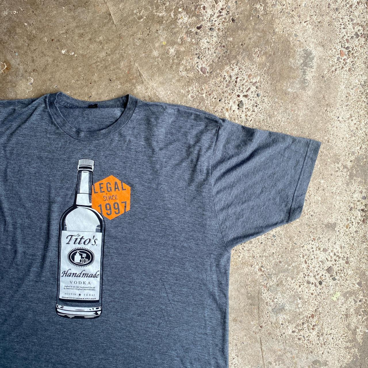 Grey Graphic ‘Tito’s Vodka’ T-Shirt - 2XL