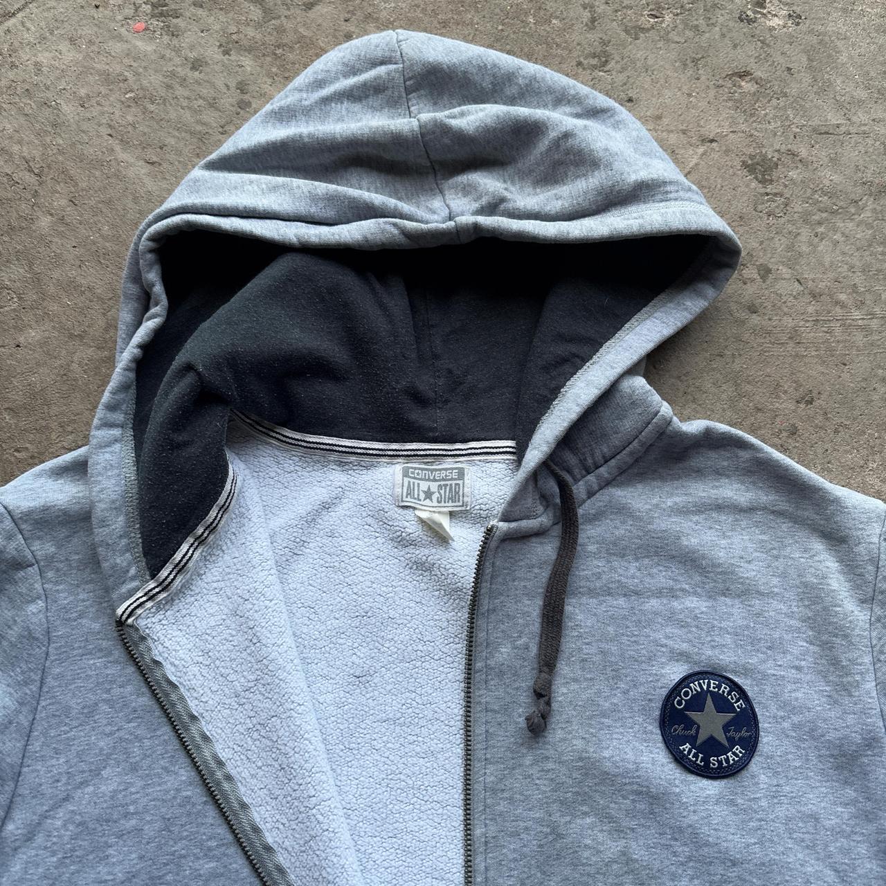 Grey Converse zip-up hoody