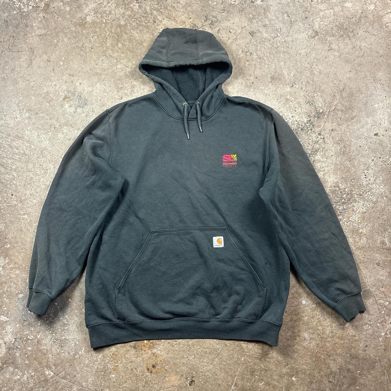 Grey Carhartt hoody with embroidered logo