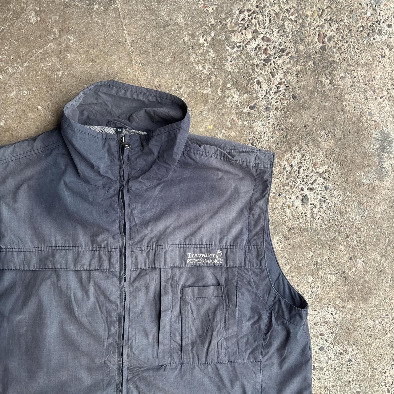 Black Faded Full Zip Vest Jacket - XL