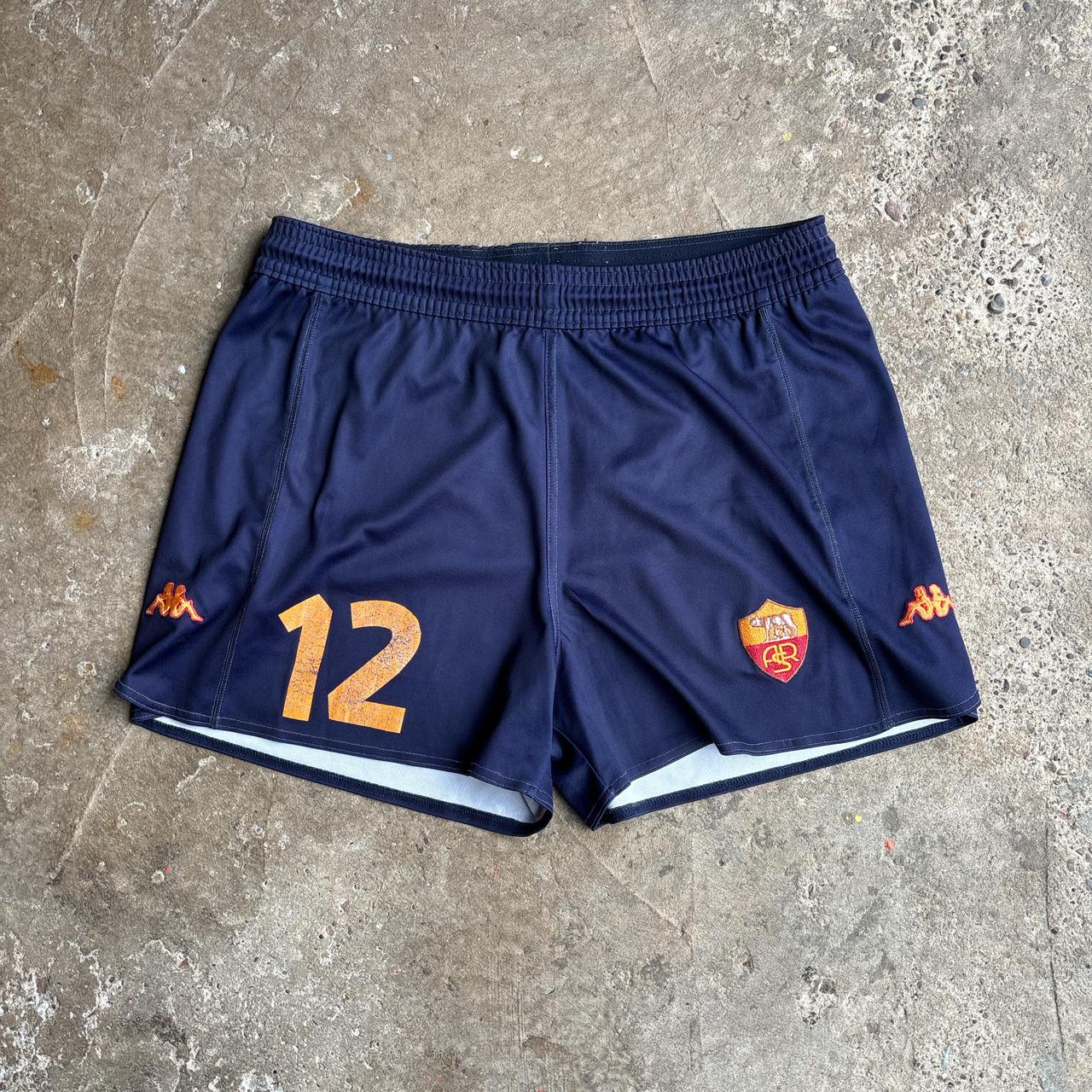 Vintage 2000/01 Roma Kappa Navy Football Shorts