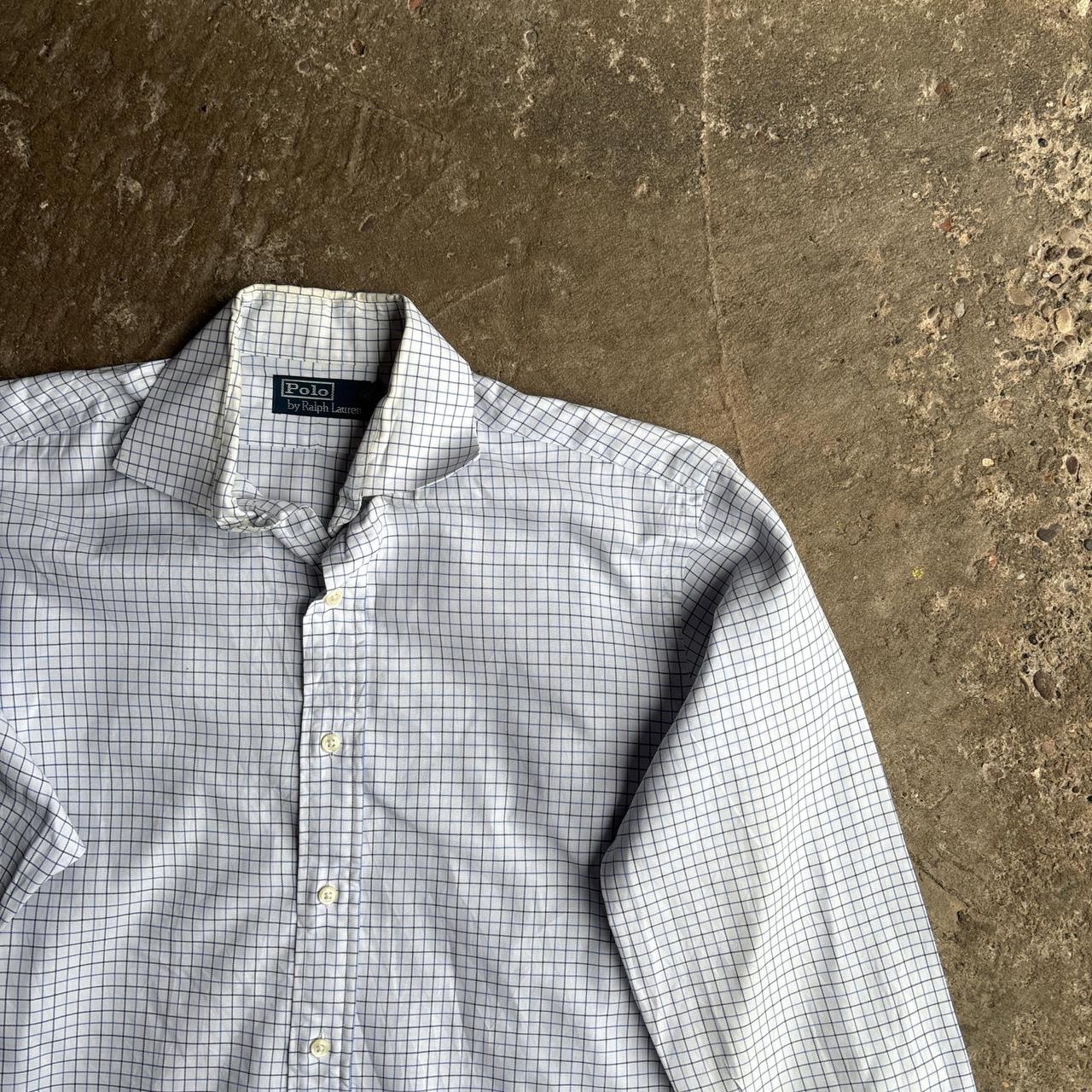 White & Blue Checkered Polo Ralph Lauren Long-Sleeve Shirt - XL