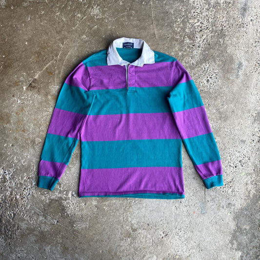 Purple & Green Striped GANT Rugby Shirt - M