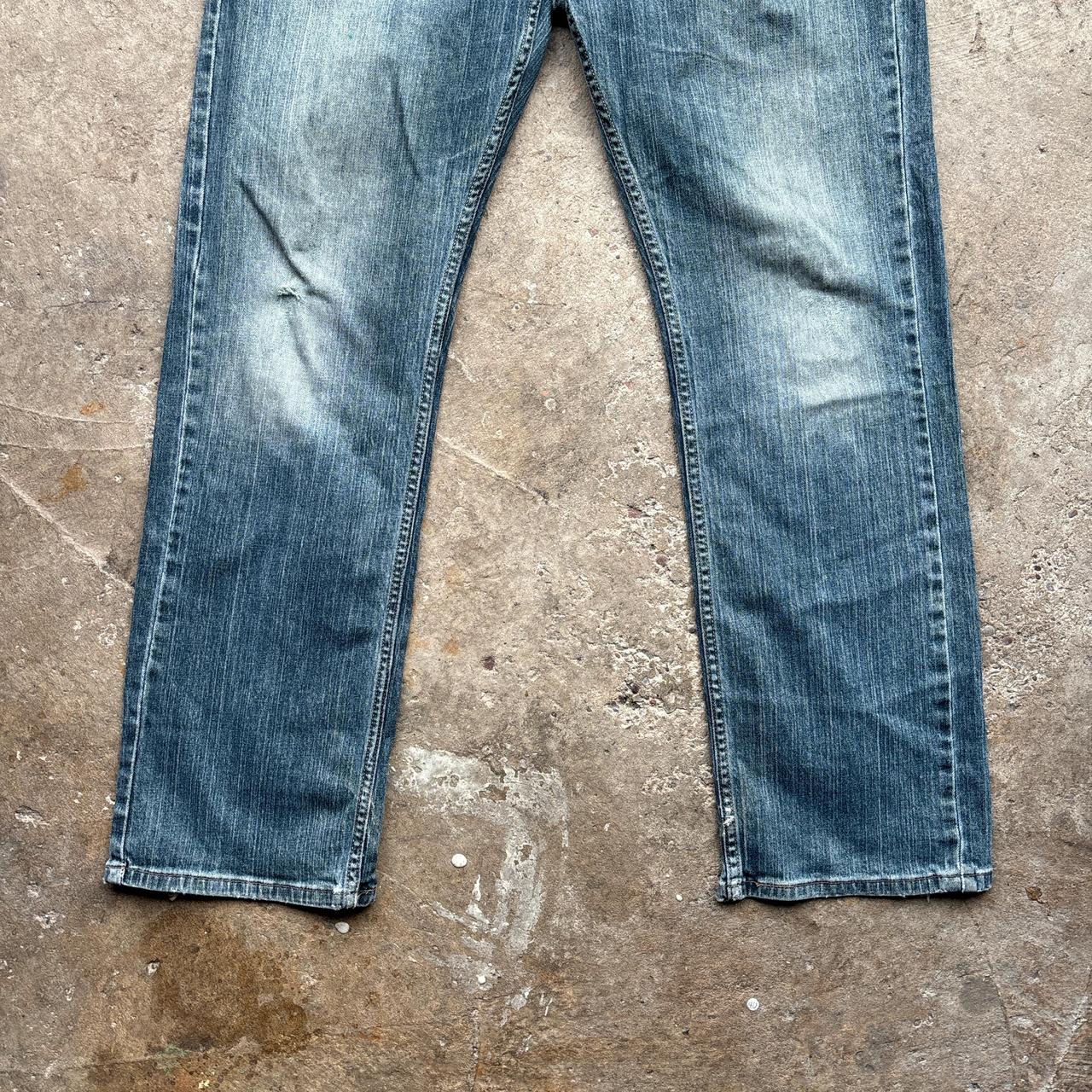 Levi Strauss & Co washed blue straight denim jeans