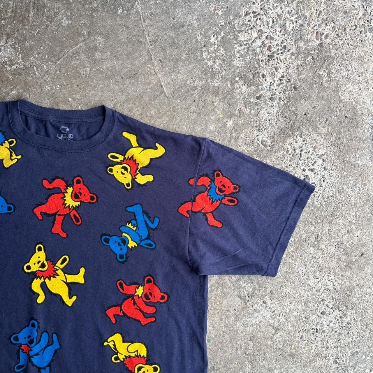 Navy Grateful Dead Graphic Bear Liquid Blue T-Shirt