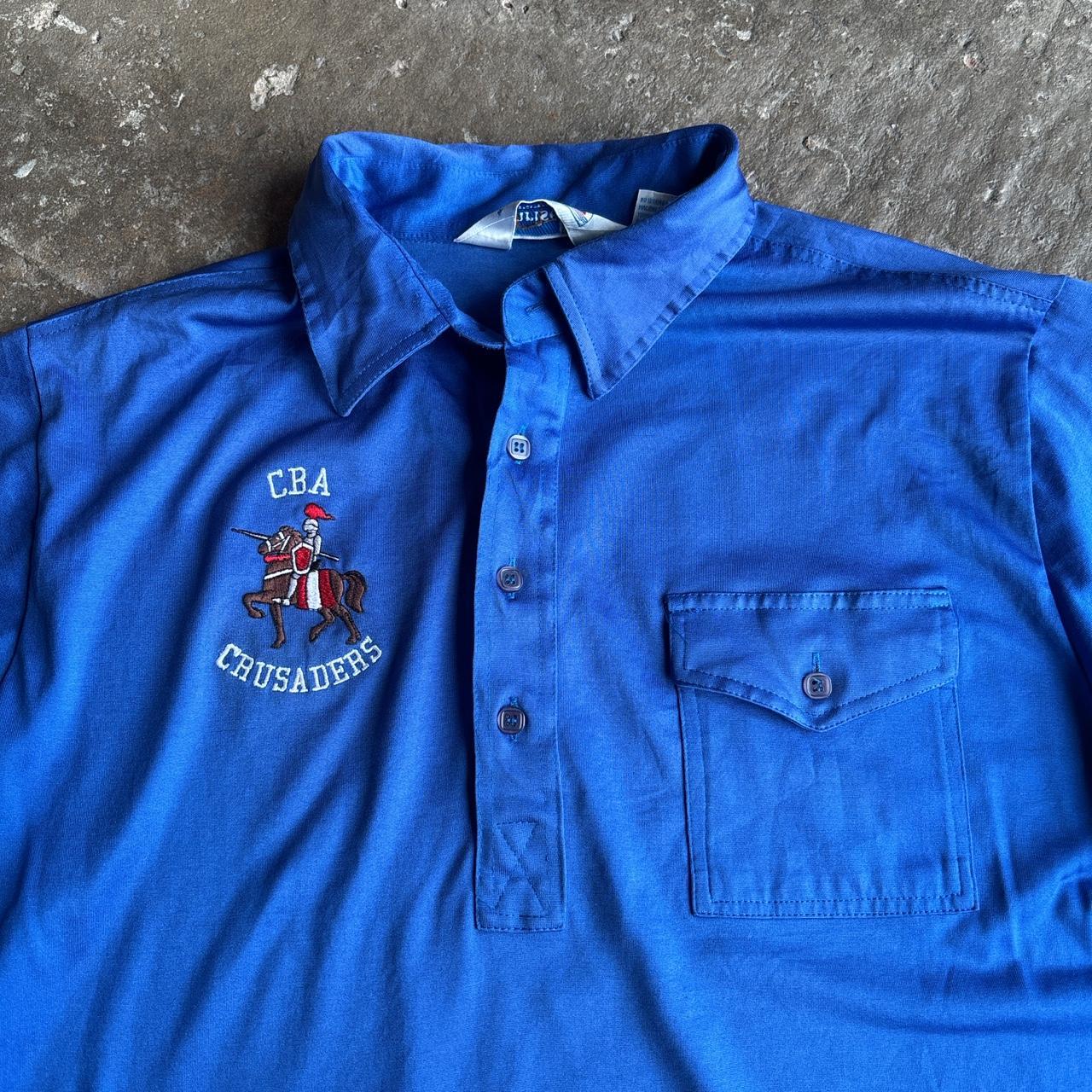 Vintage blue ‘CBA Crusaders’ polo shirt