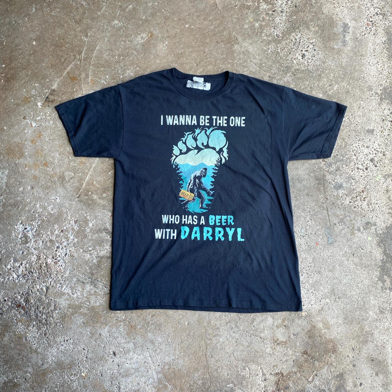 Funny Black Graphic Bigfoot T-Shirt - L