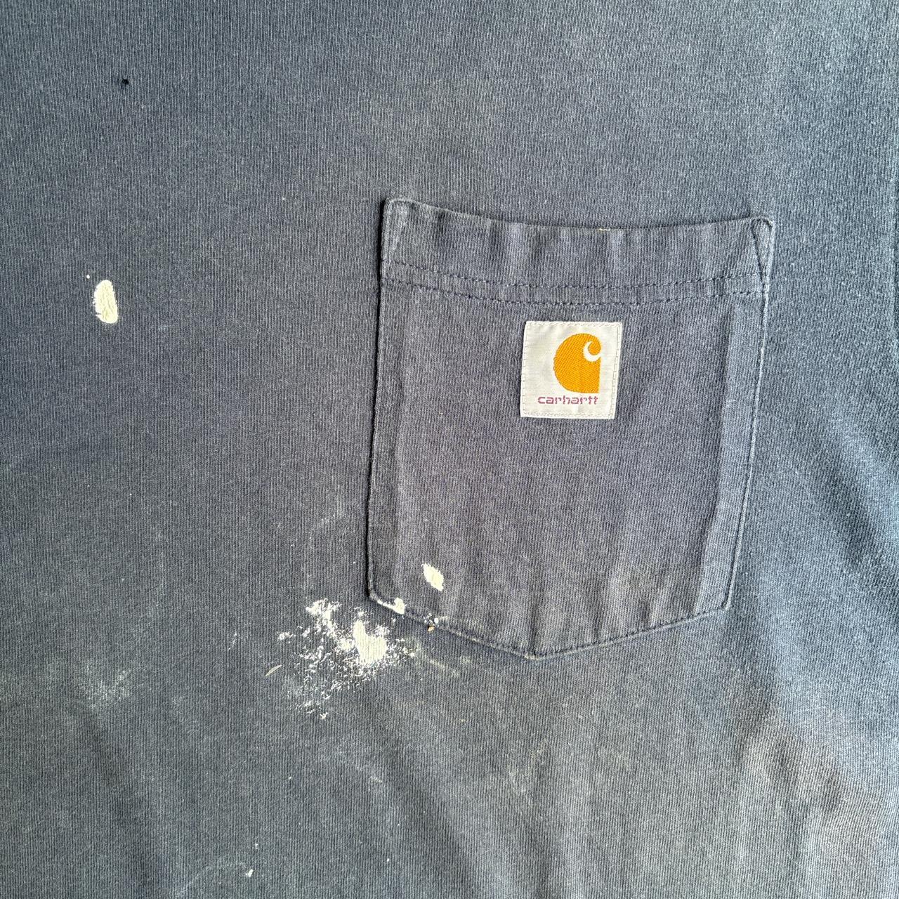 Navy Paint Splattered Carhartt T-Shirt