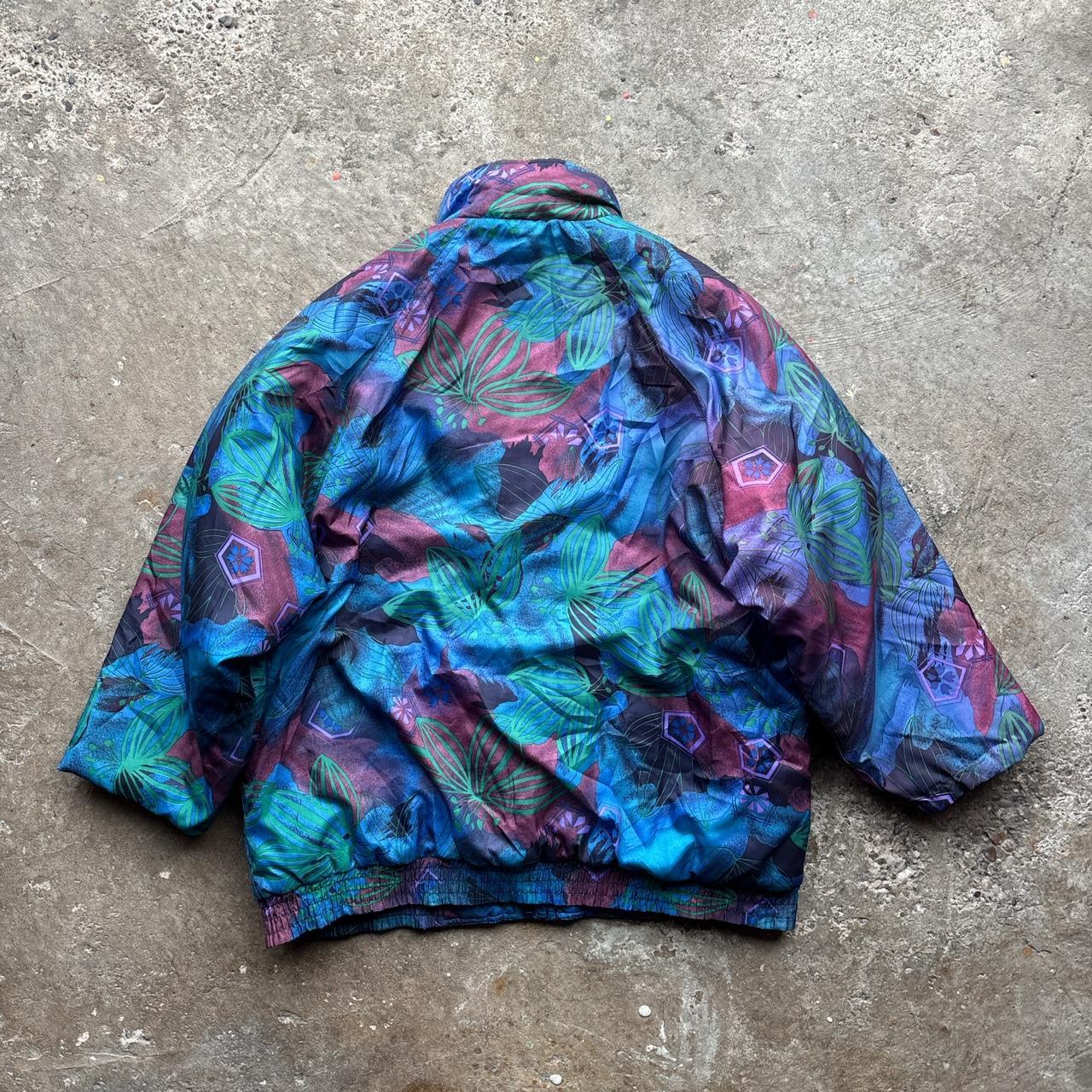 80s floral puffer jacket
