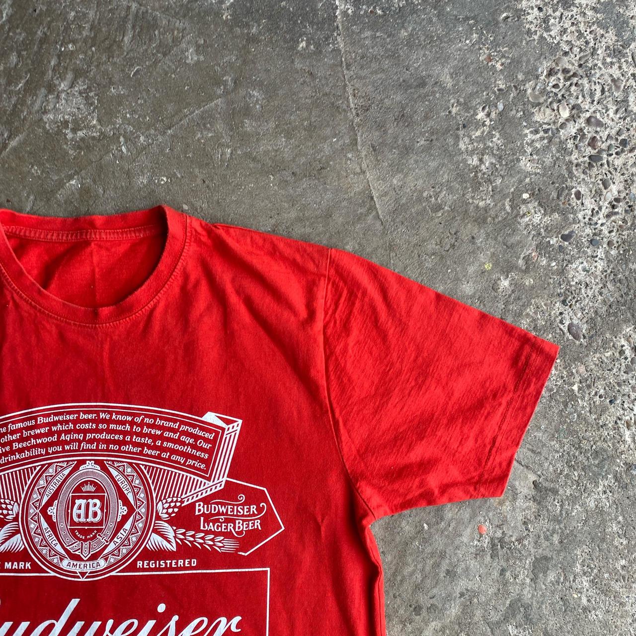 Red Budweiser Print T-Shirt