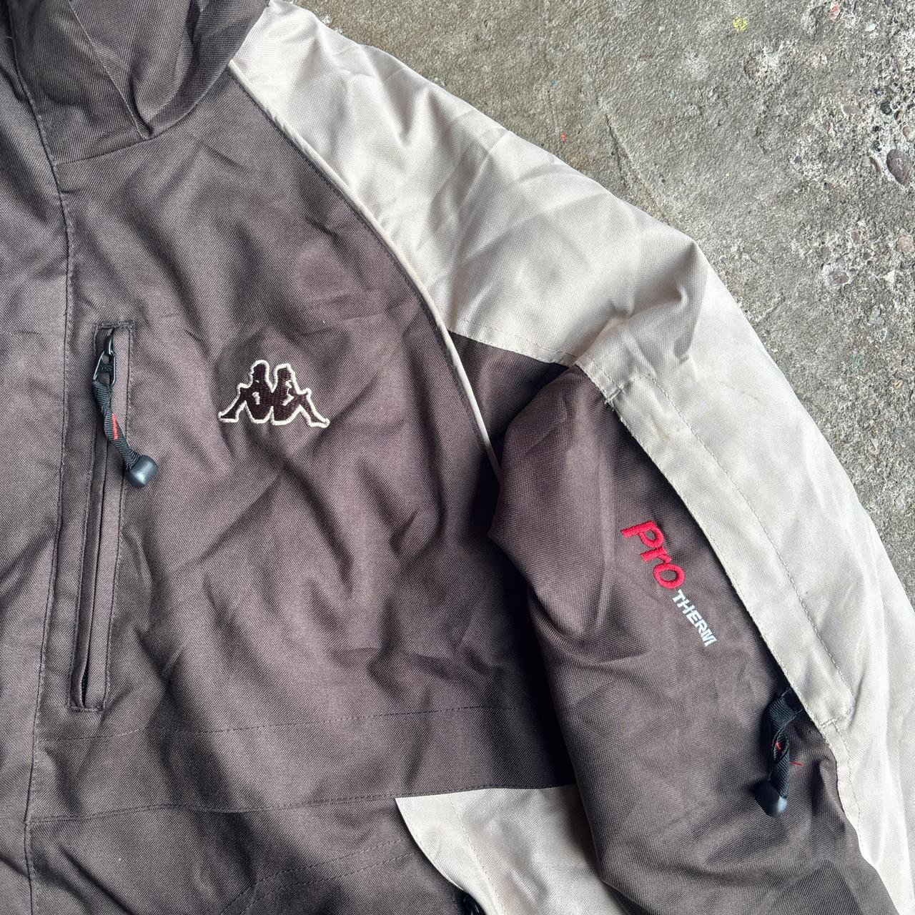 Brown & Cream Kappa Full-Zip Coat - L