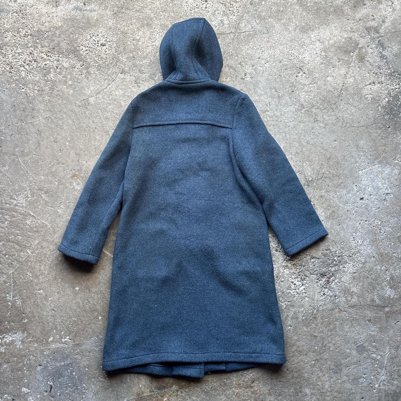Vintage Blue wool Duffle Coat with flannel lining