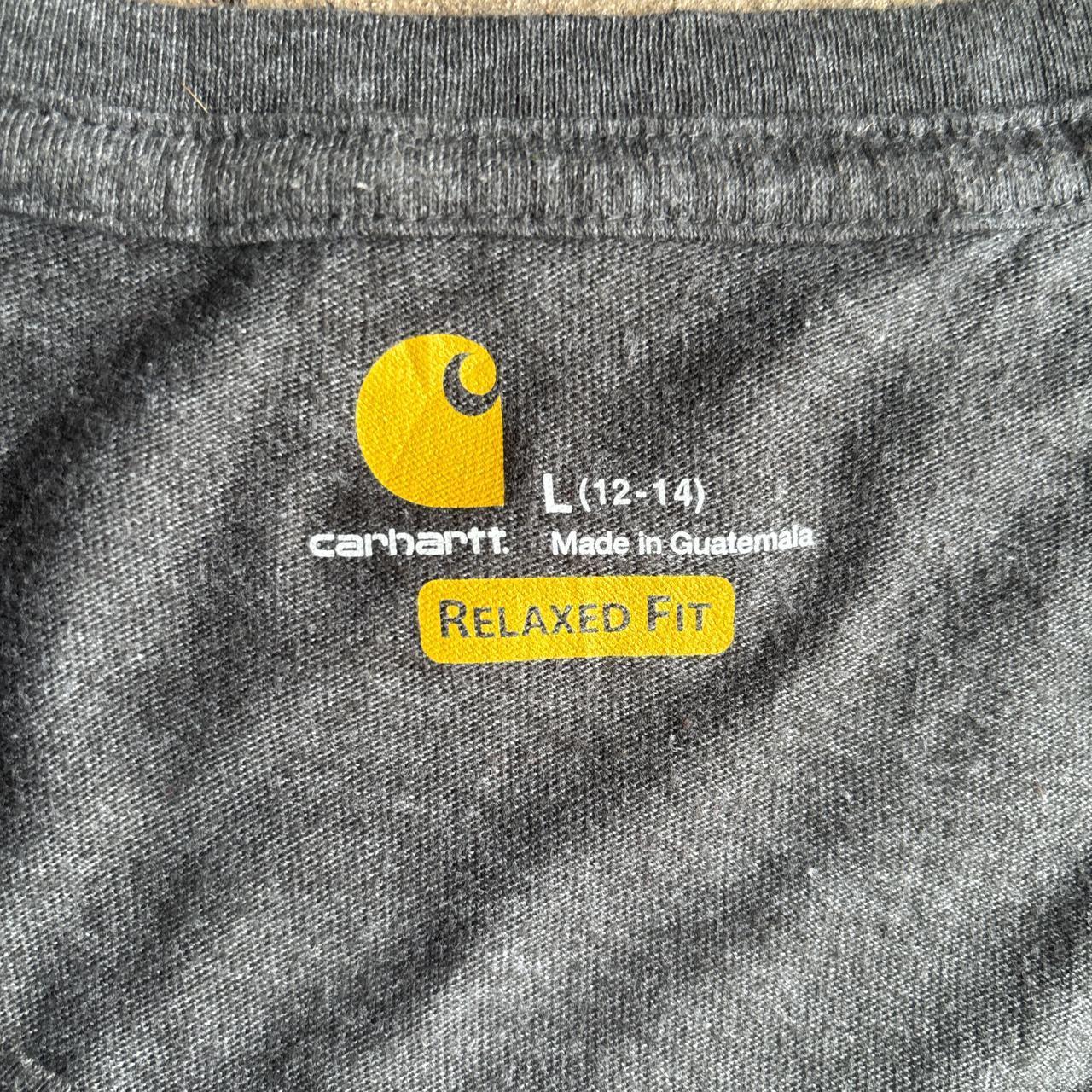 Grey Women's Carhartt V Neck T-Shirt - L (women's)