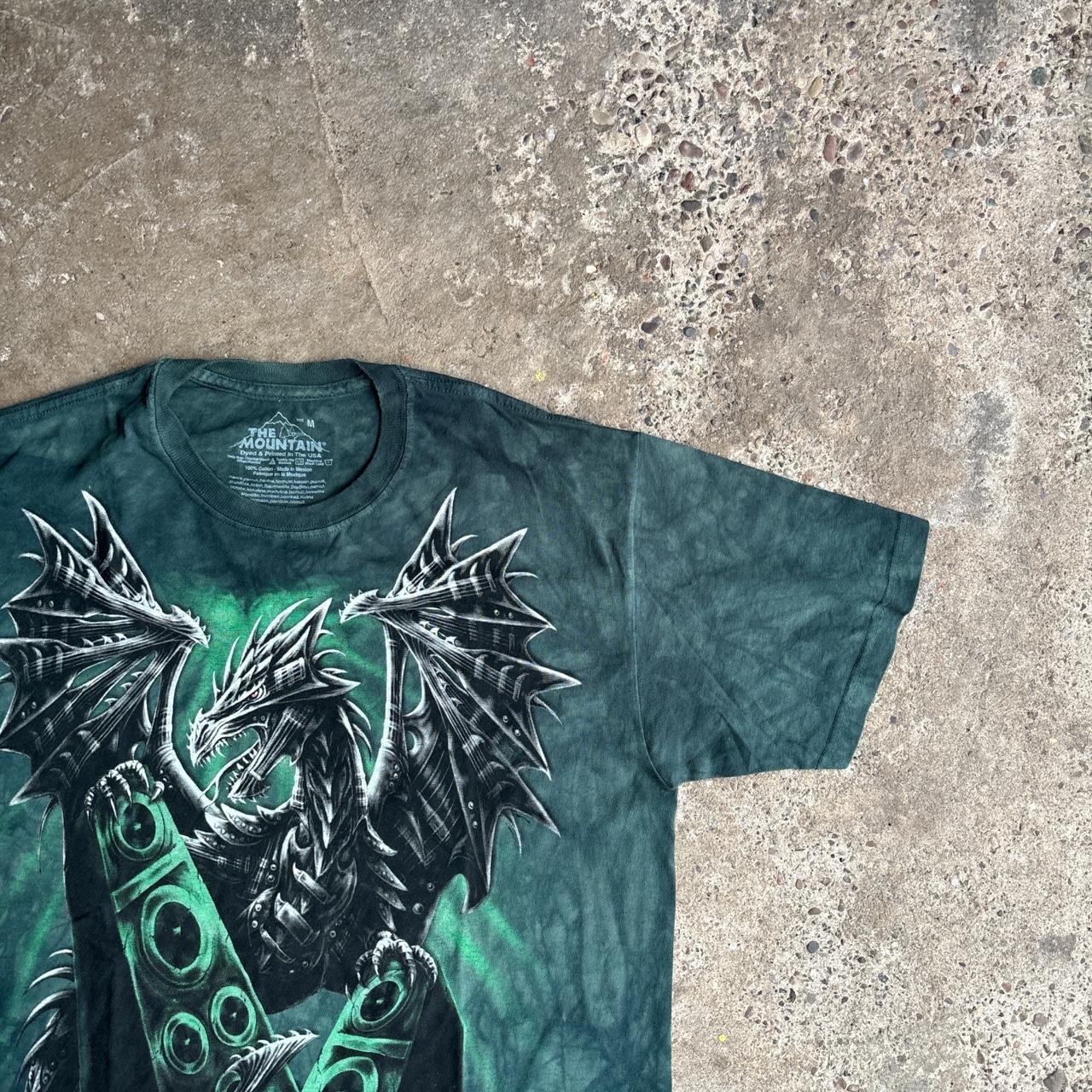 Green Tie Dye Electric Dragon Graphic T-Shirt