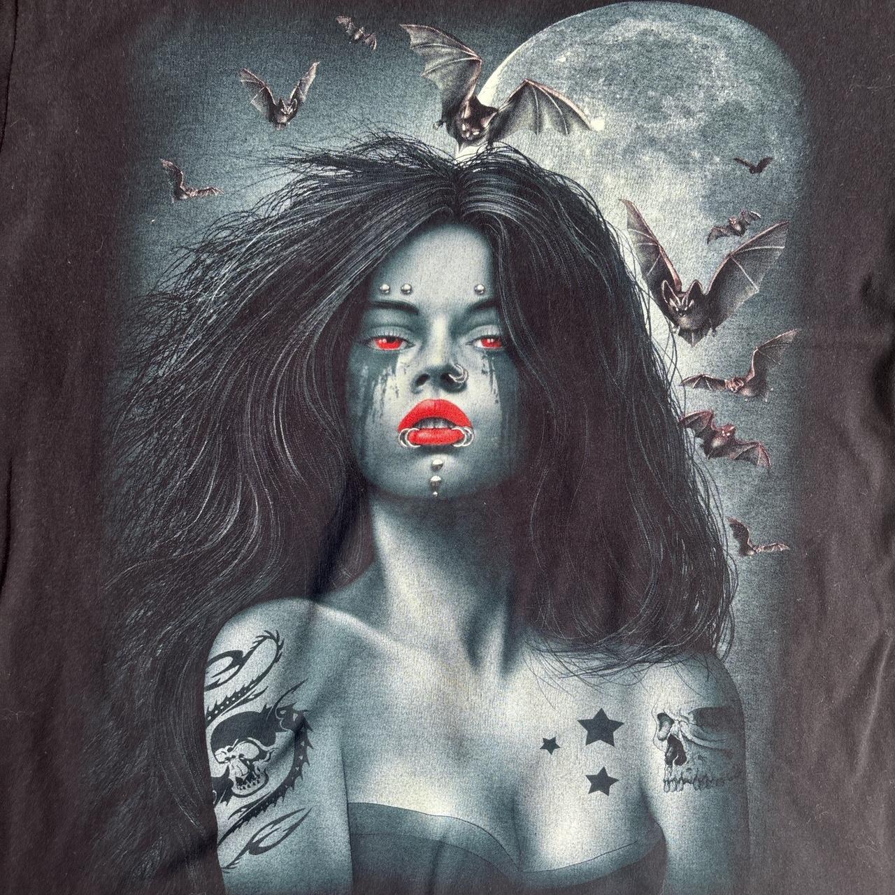Rock Eagle Black Vampire Print T-Shirt