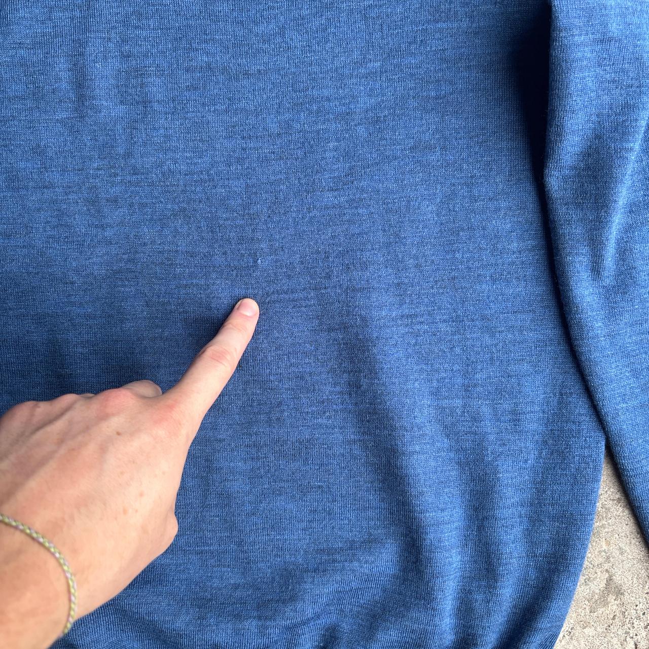Blue Polo Ralph Lauren Merino Wool V-Neck Jumper - L