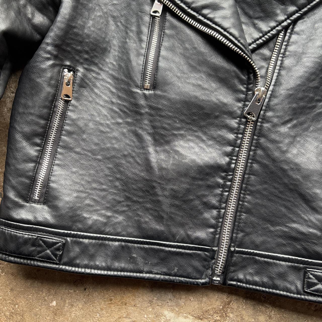 Black Light Before Dark faux leather biker jacket