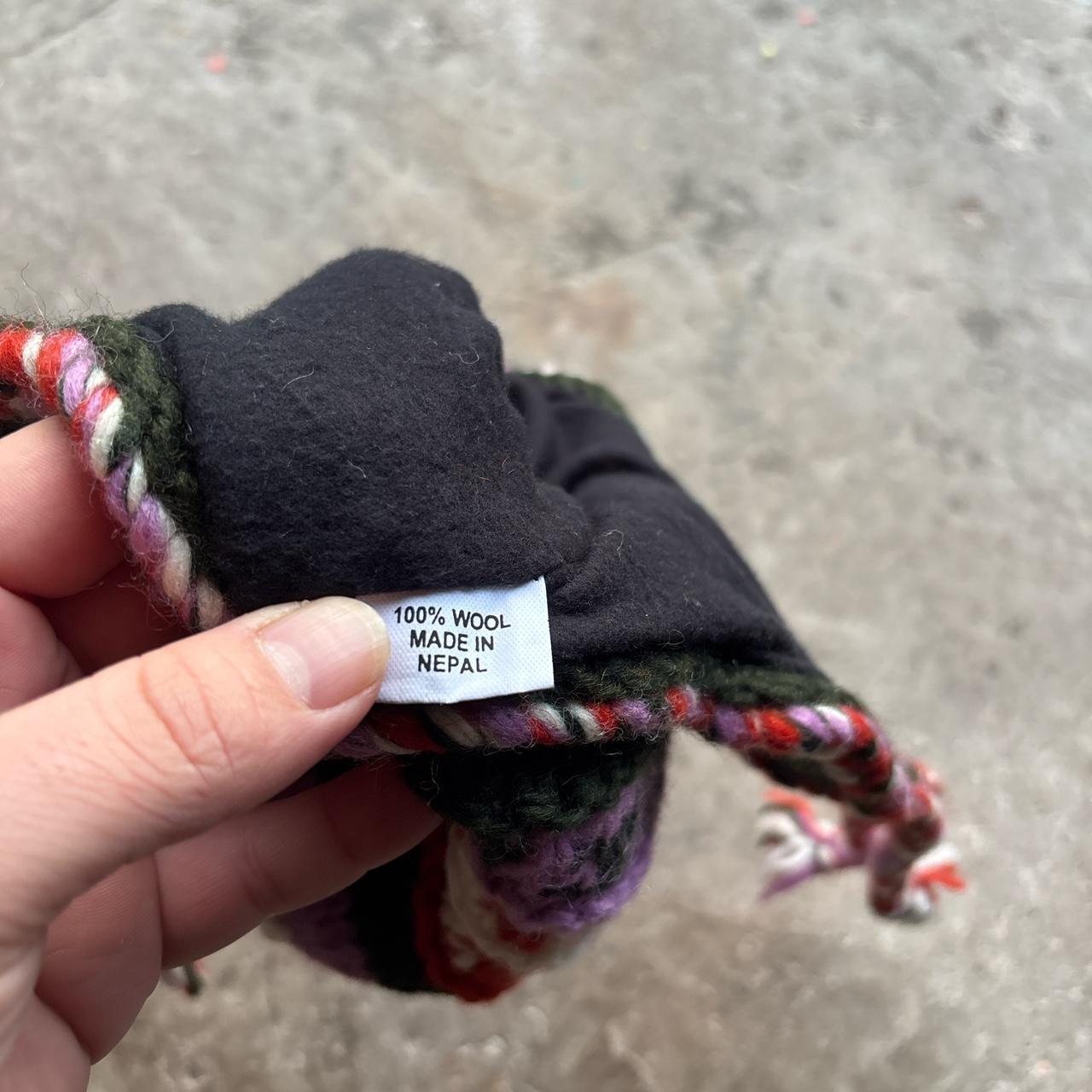 Nepalese handmade wool fleece lined hat