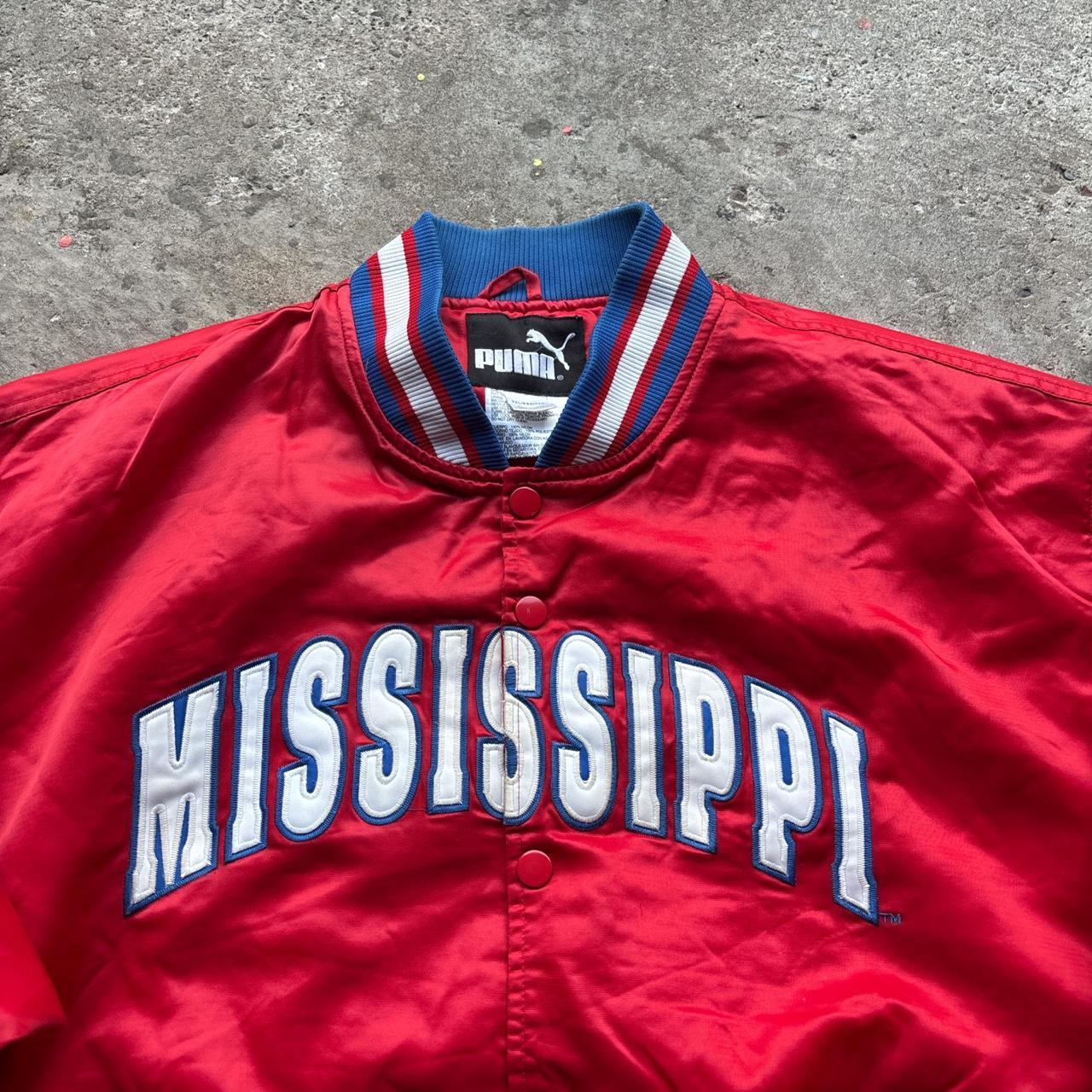 Red and blue Puma Mississippi State University varsity jacket