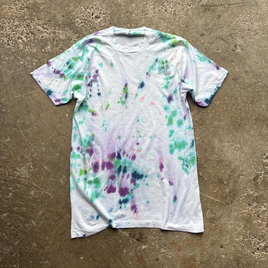 White tie-dye single stitch t-shirt - M