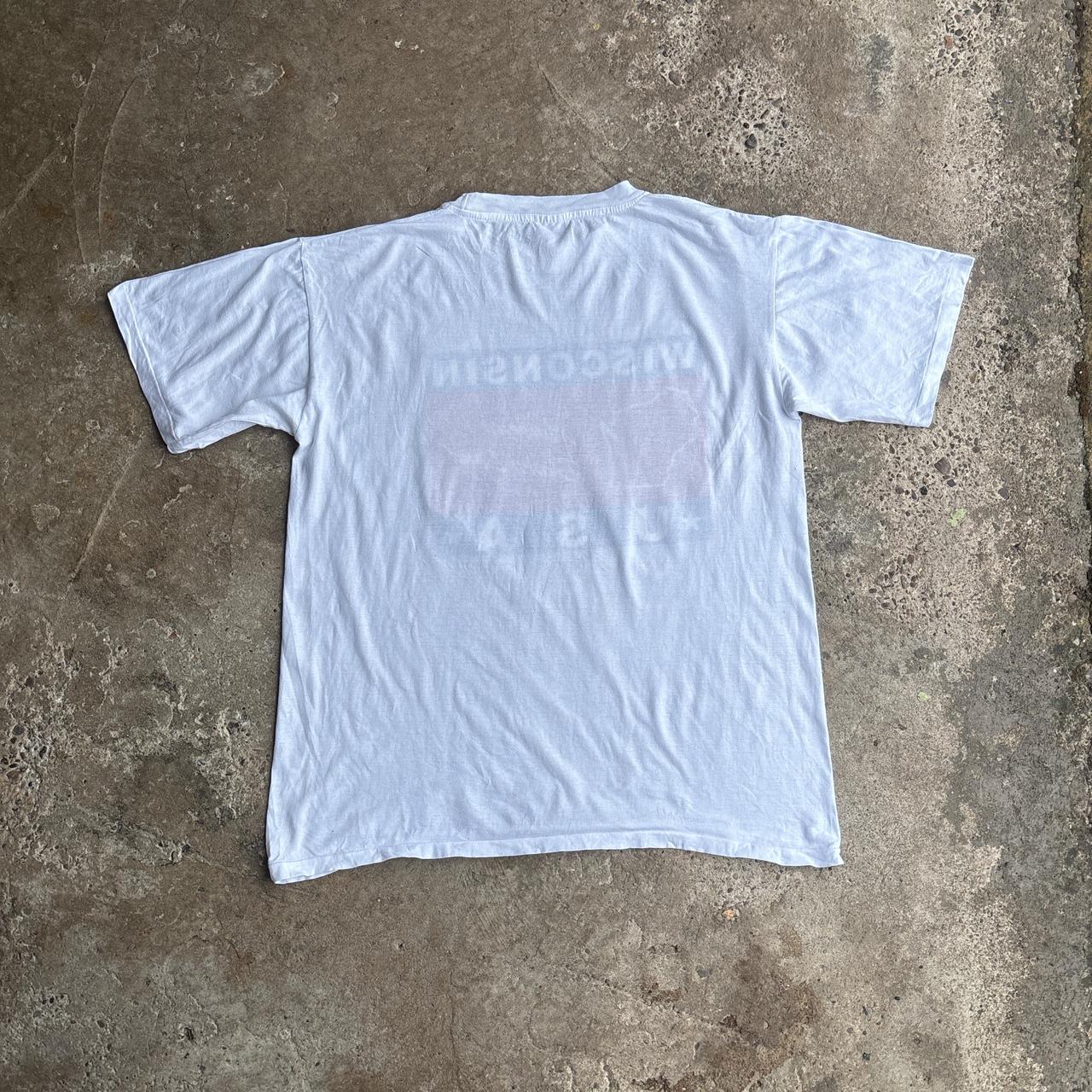 White Single Stitch ‘Wisconsin’ Graphic T-Shirt - L