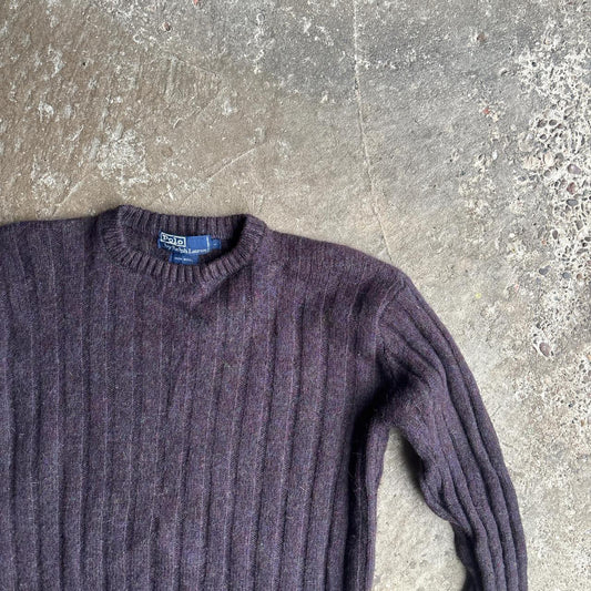 Purple Polo Ralph Lauren Wool Jumper - L