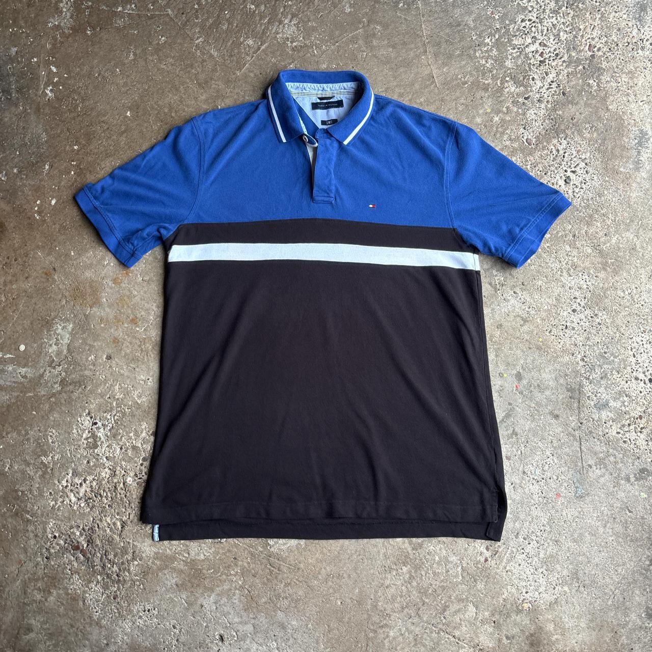 Blue & Black Tommy Hilfiger Polo Shirt - 2XL