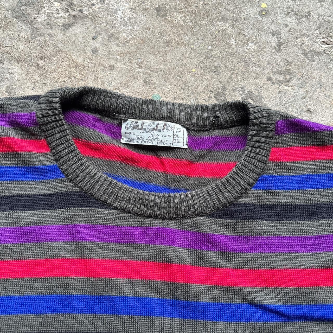 Vintage Jaeger wool striped knitted jumper