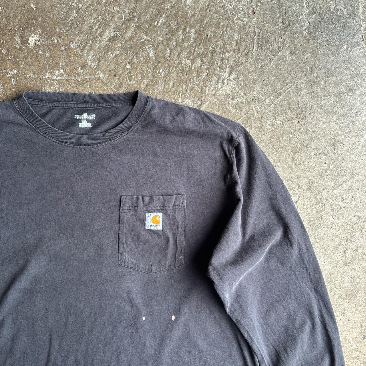 Grey Long-Sleeve Carhartt Paint Splattered T-Shirt