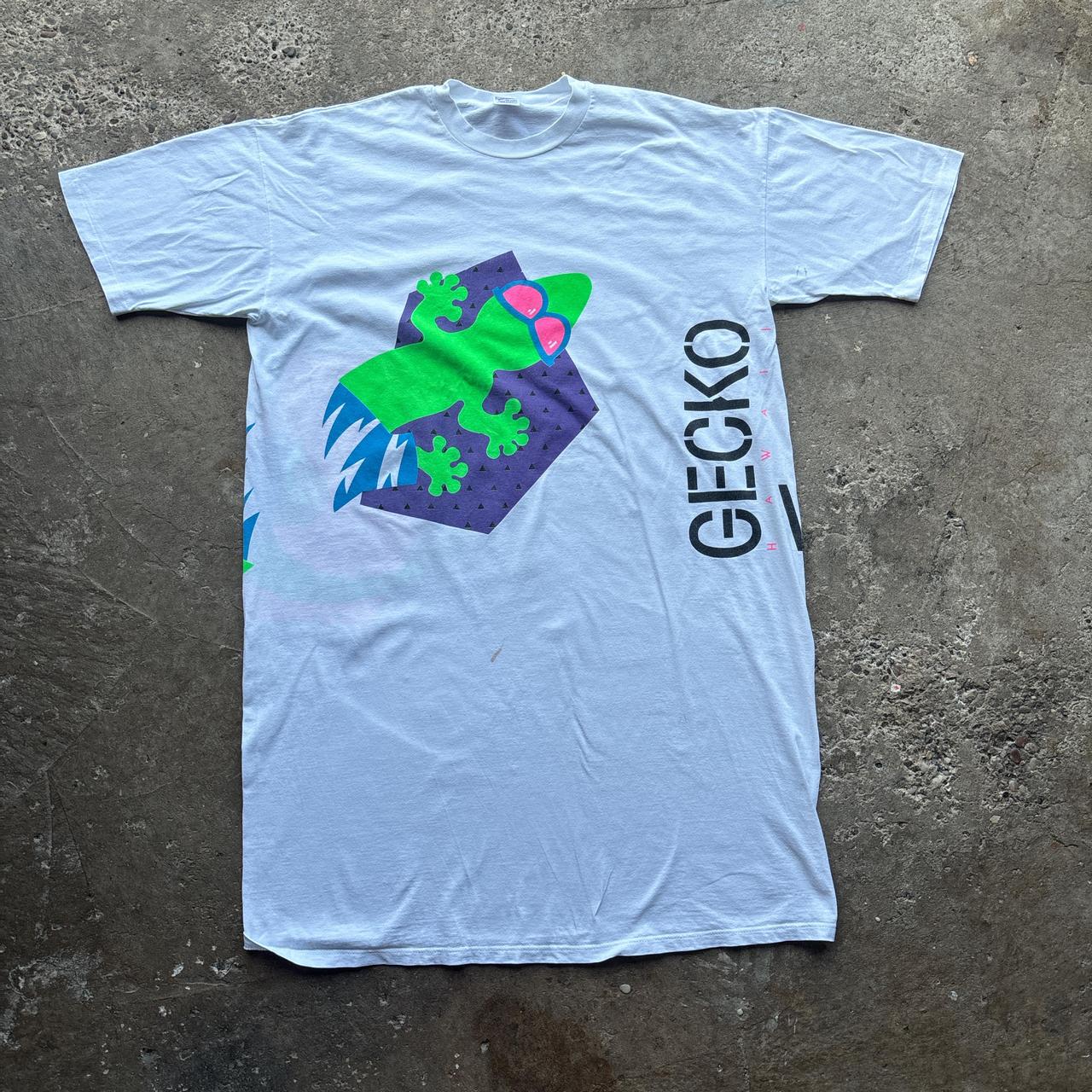 90s White ‘Gecko, Hawaiian’ t-shirt dress - OS