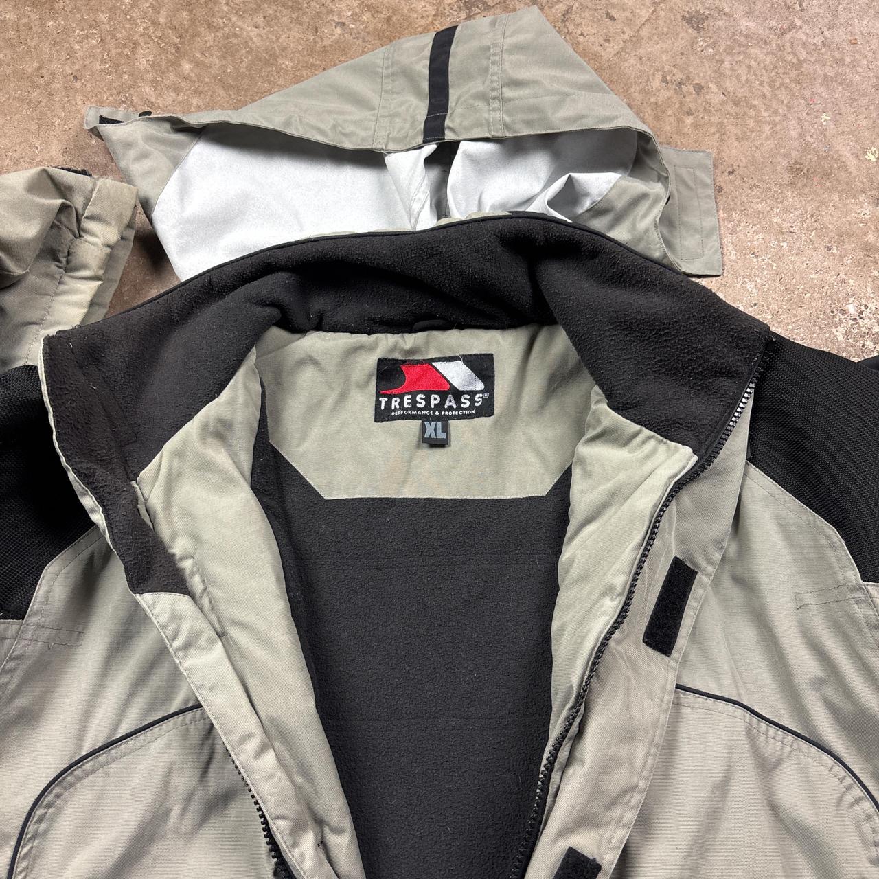 Grey and black waterproof Trespass winter jacket