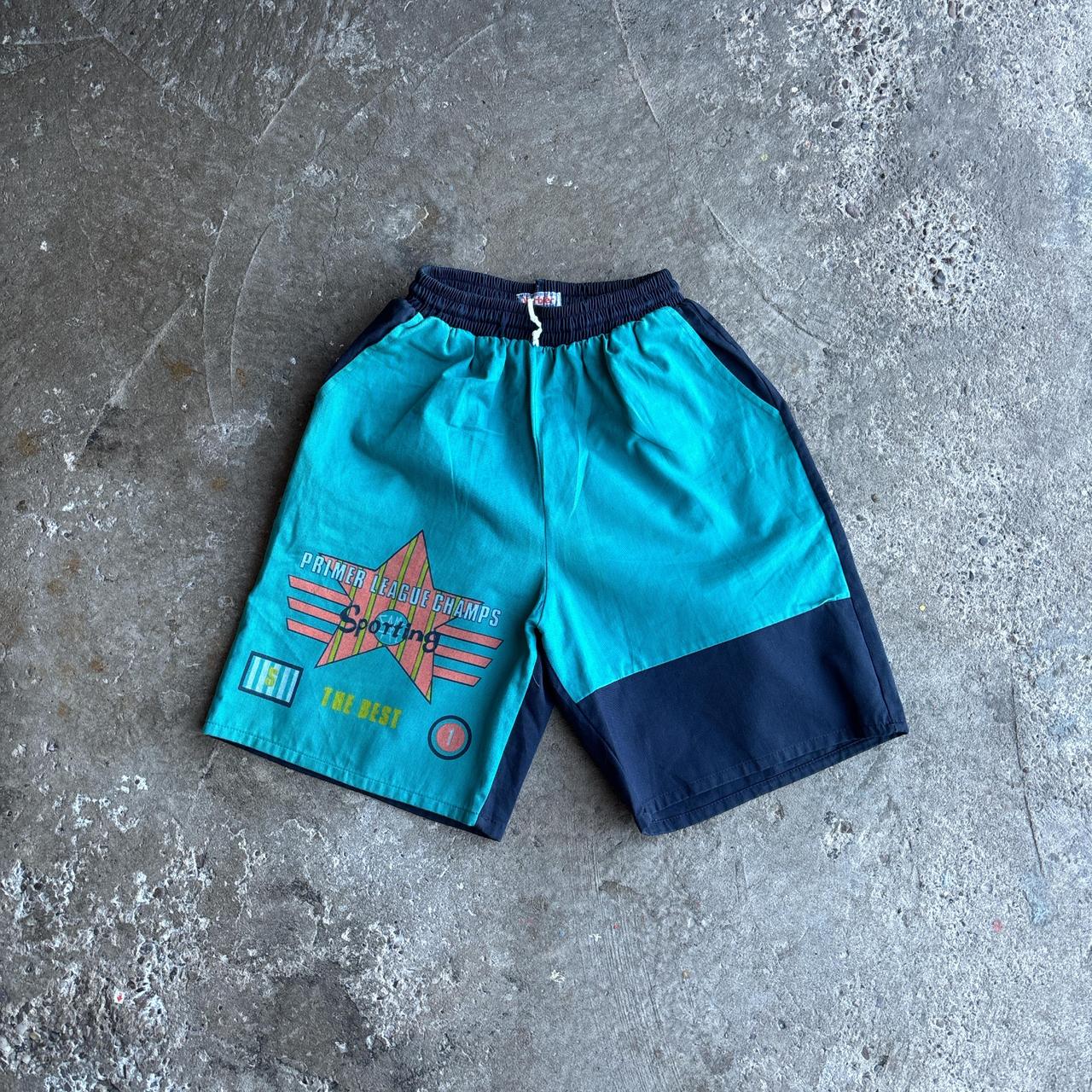 Navy & Teal ‘Warbler’ 100% Cotton Shorts