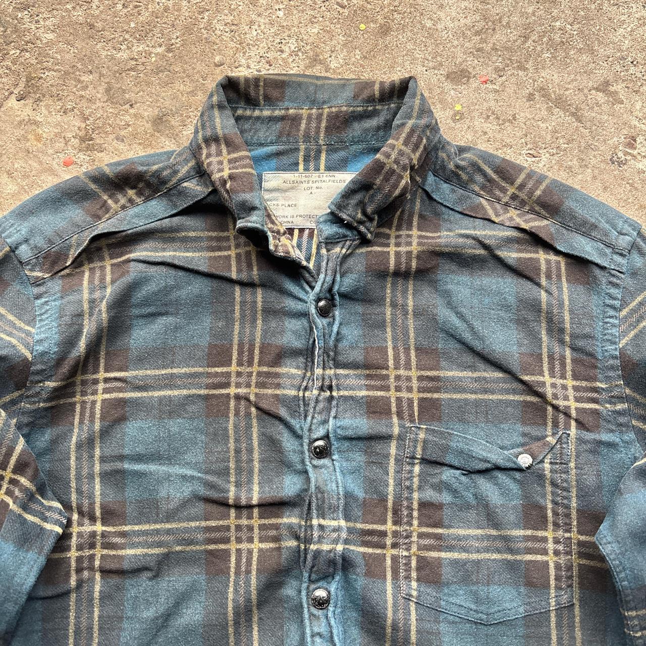 Blue All Saints plaid shirt