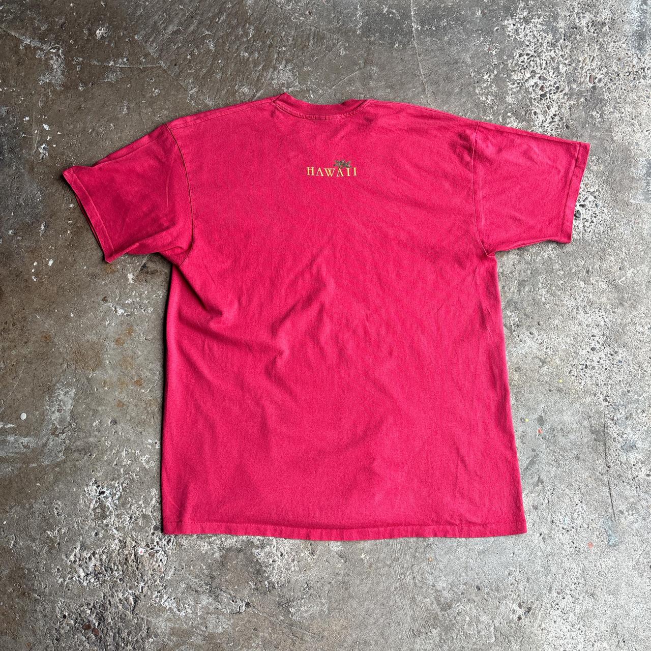 Red Graphic Hawaii Single Stitch T-Shirt- 2XL