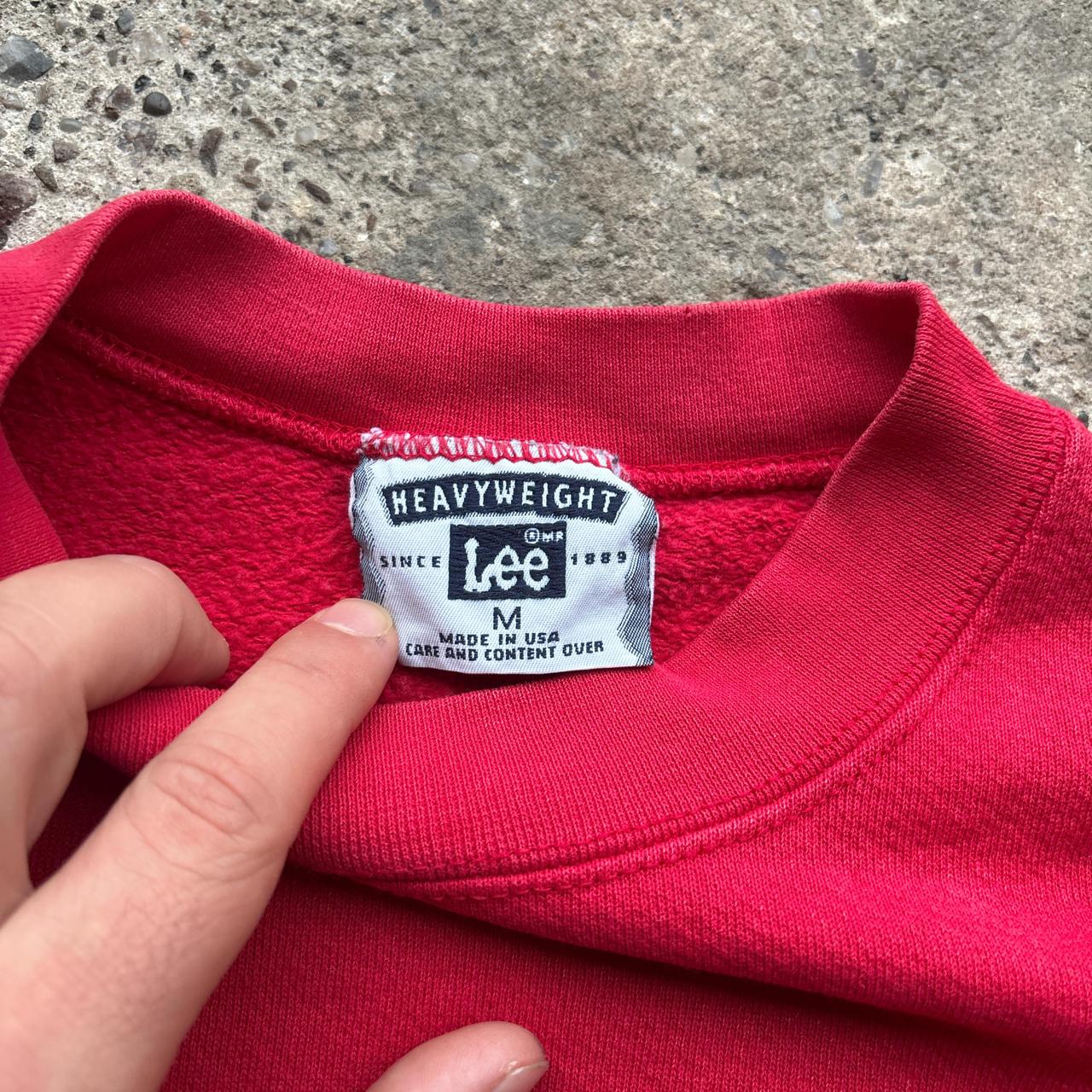 Vintage Red Lee sweatshirt with ‘Hockey Mom’ embroidery - M