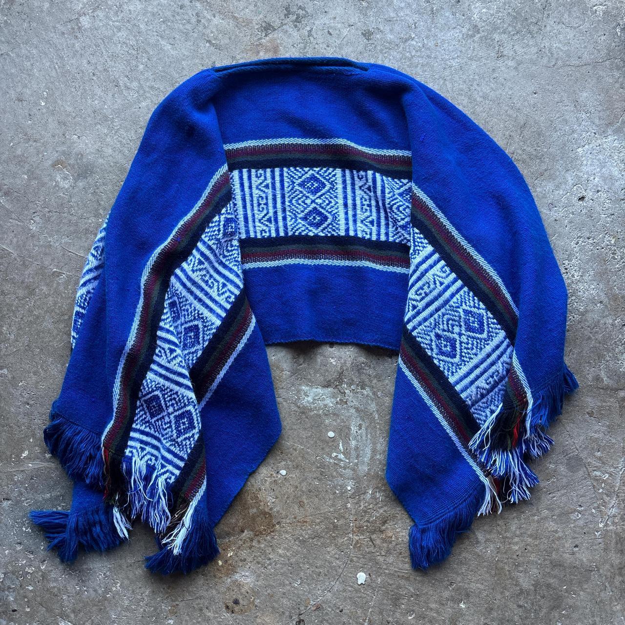 Made in Peru blue poncho