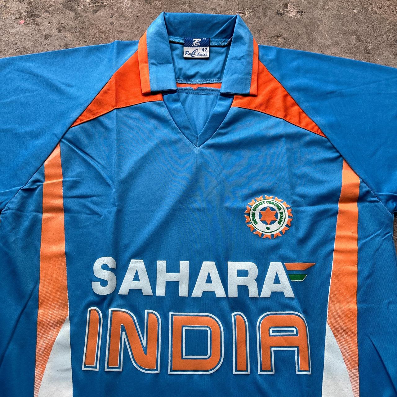 Vintage India Cricket Shirt in blue and orange