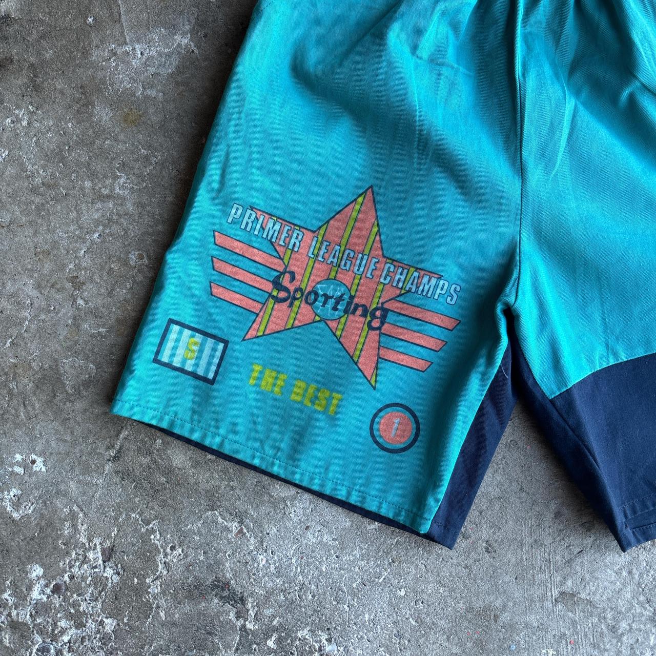 Navy & Teal ‘Warbler’ 100% Cotton Shorts