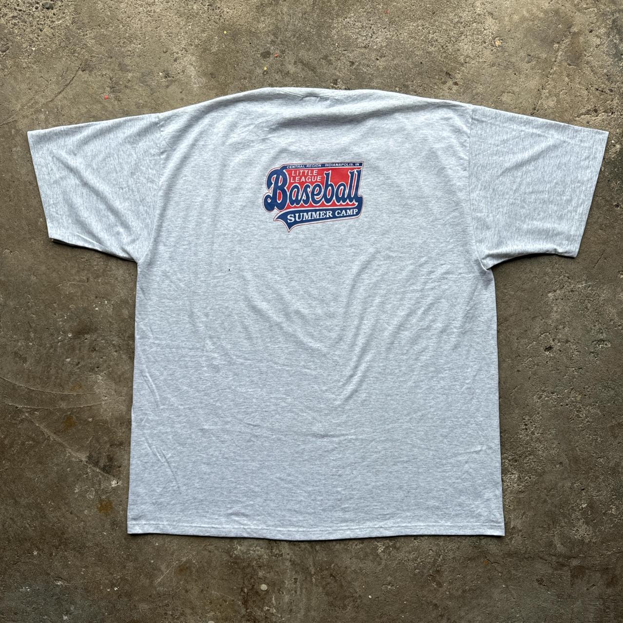 Grey graphic tee with ‘Little League Summer Camp’ print