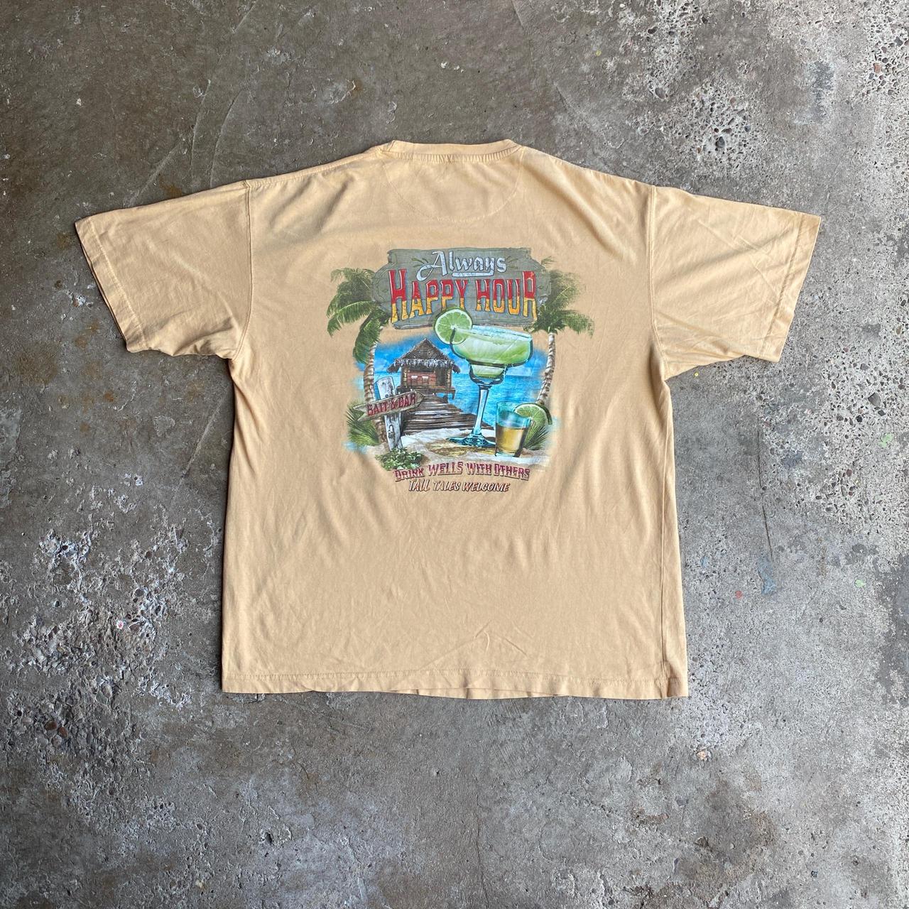 Tan Graphic Bar Newport Blue T-Shirt - XL