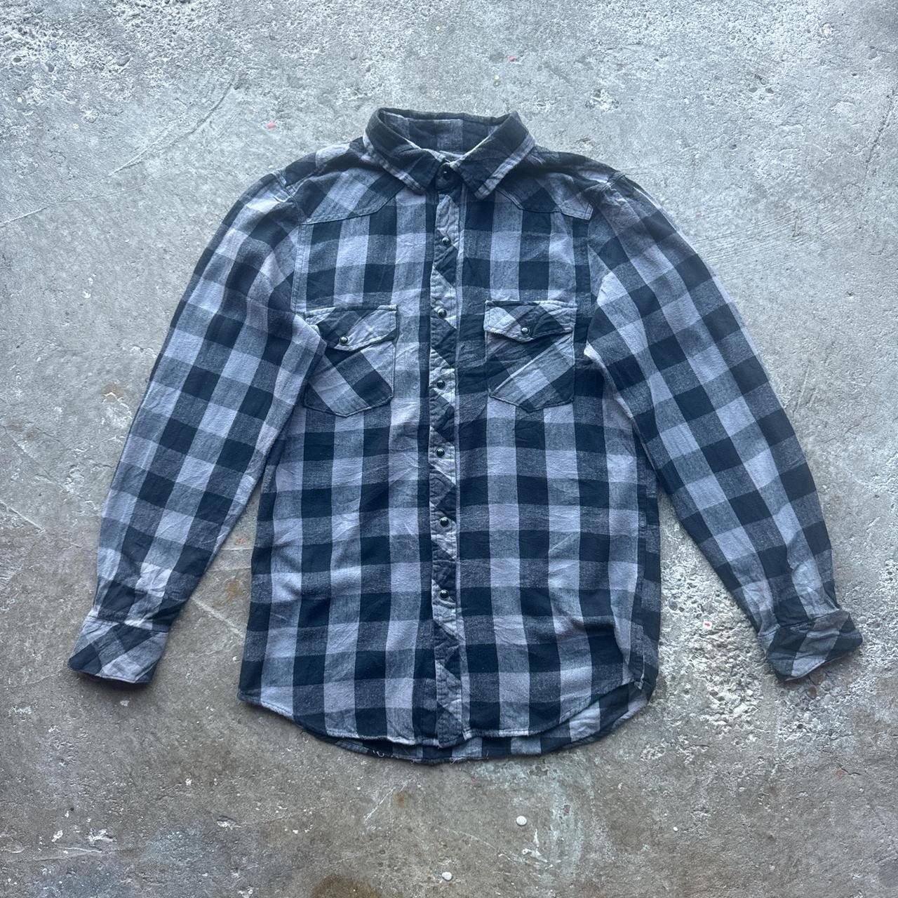 Vintage Black and grey plaid shirt