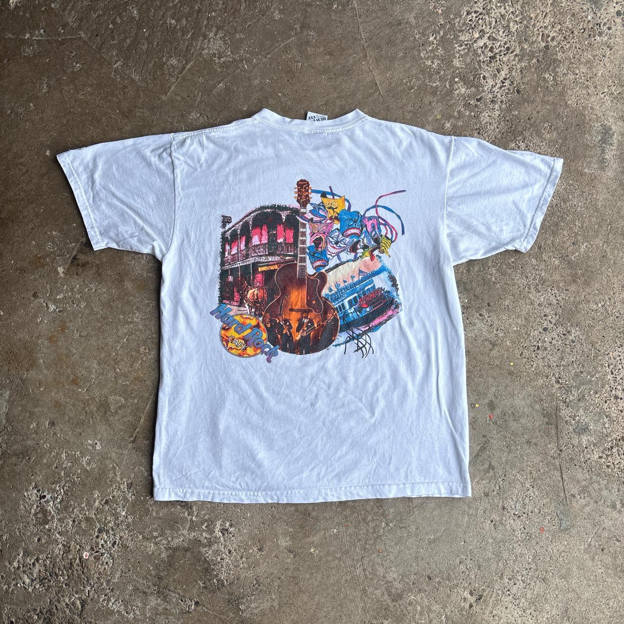 White Hard Rock Cafe New Orleans Graphic Single Stitch T-Shirt - L