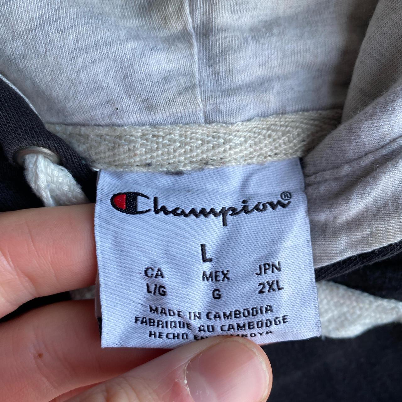 Black Champion Drawstring Hoodie - L
