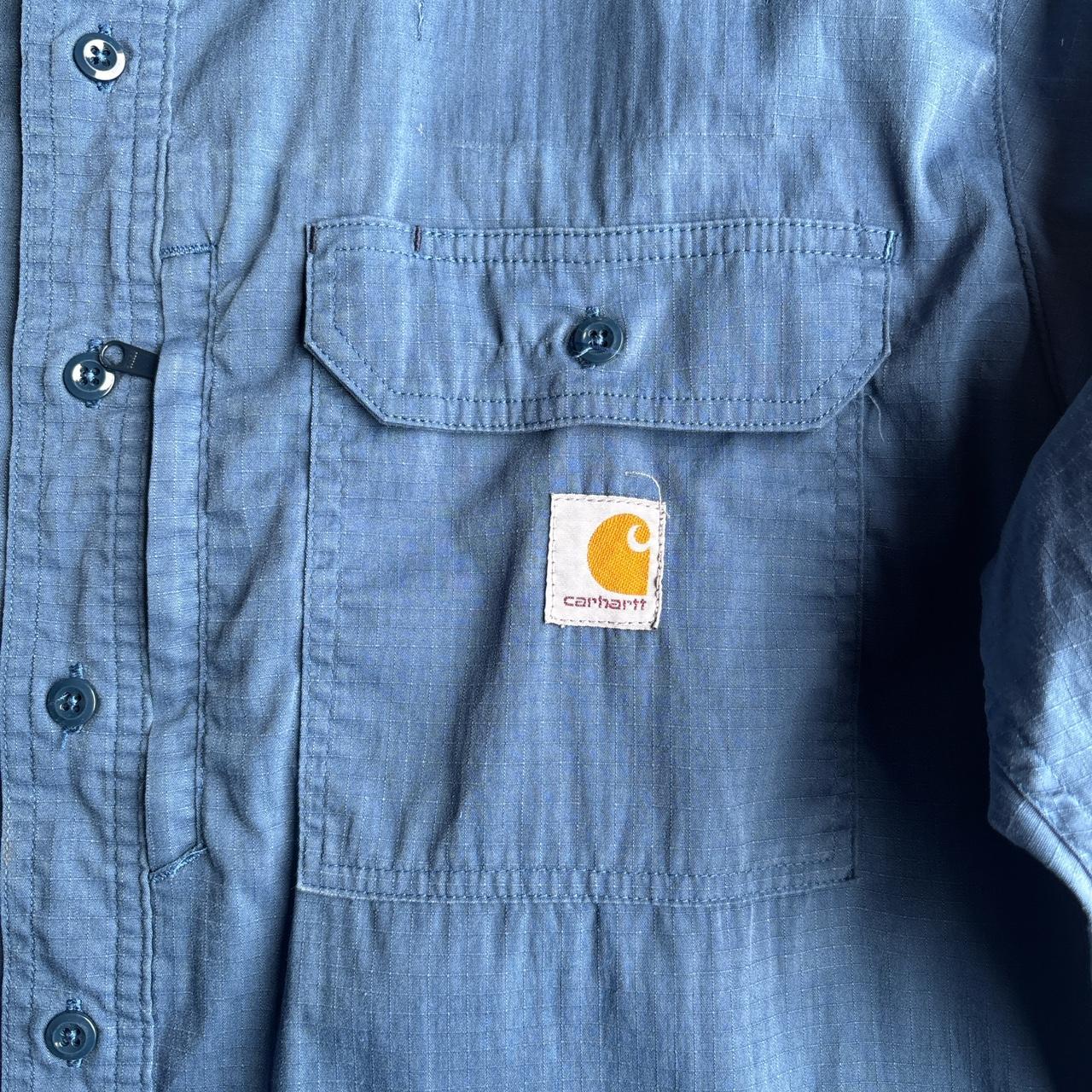 Blue Carhartt Textured Long-Sleeve Shirt