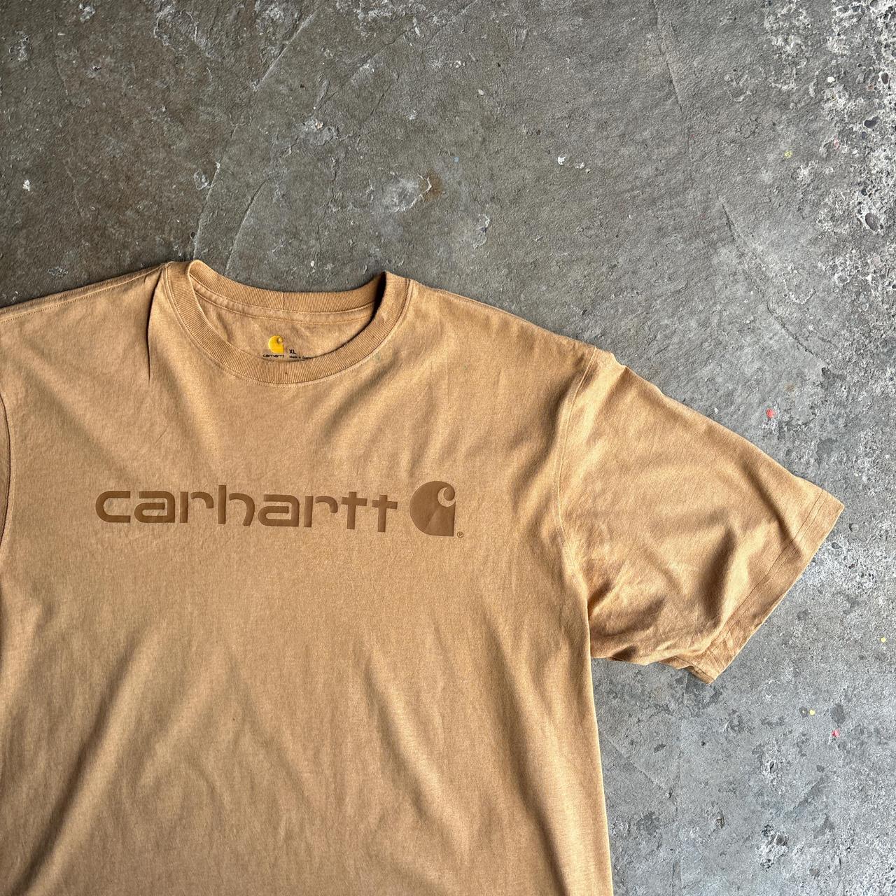 Tan Carhartt Logo Graphic T-Shirt - XL