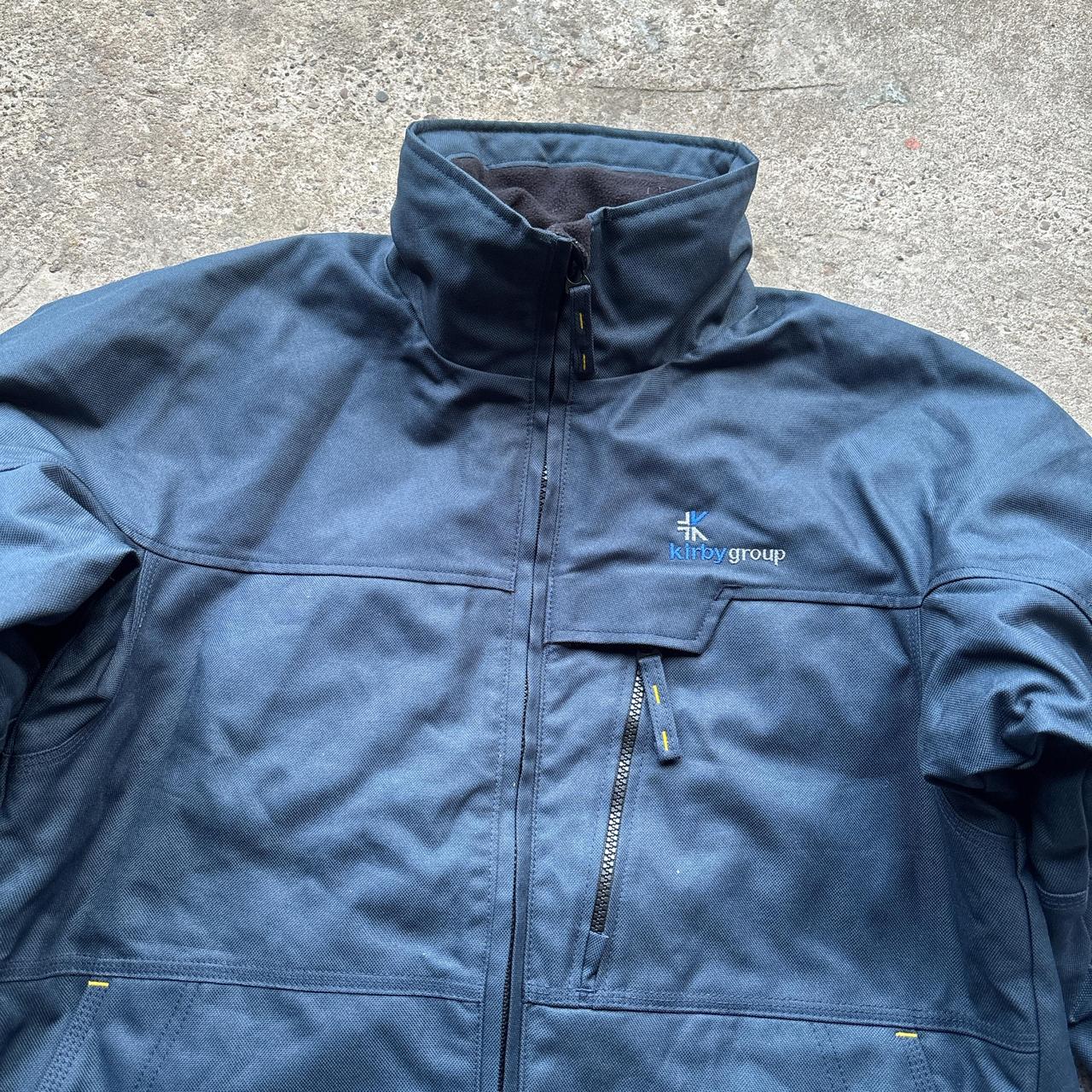 Navy Snickers workwear jacket with embroidered logos