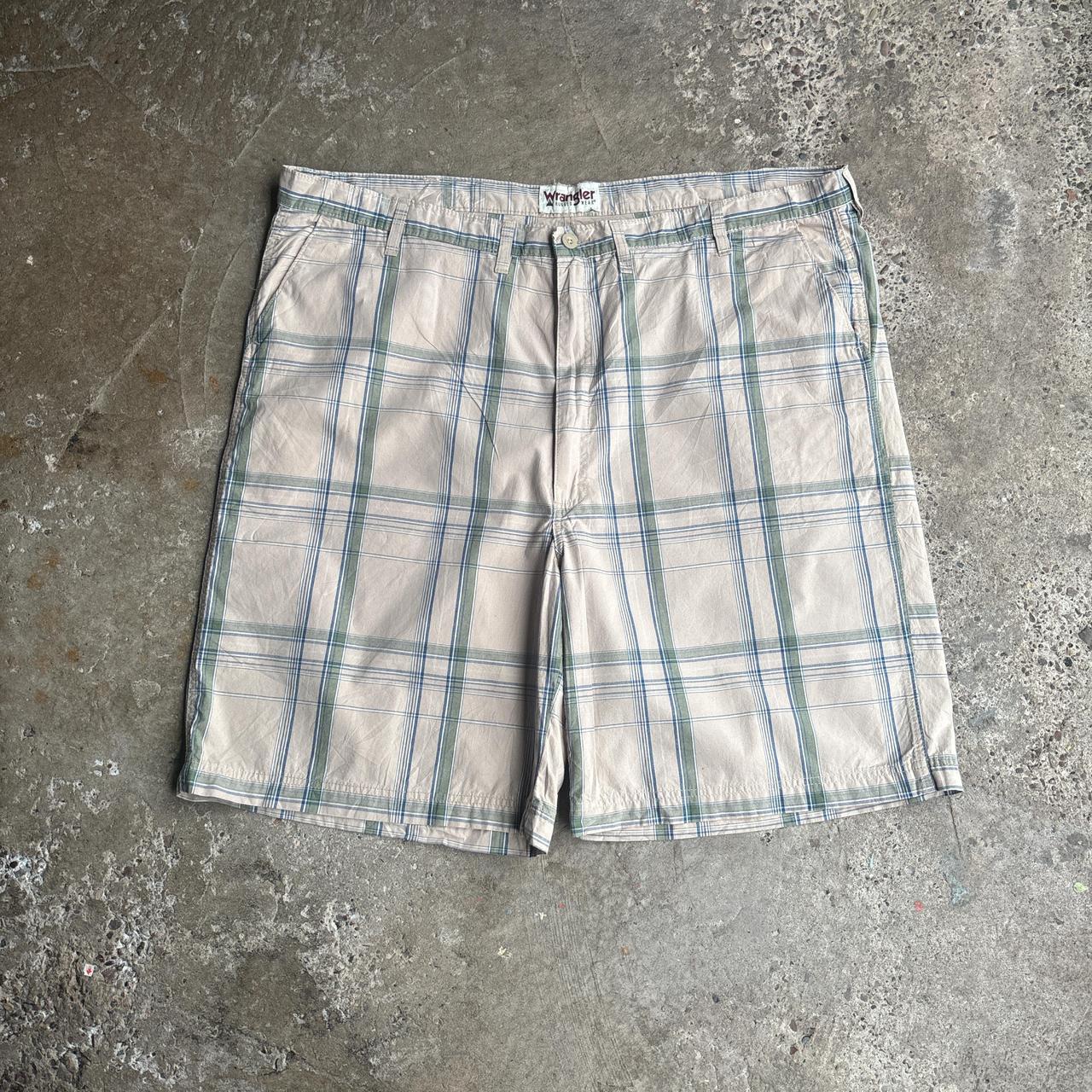 Beige Checkered Wrangler Shorts