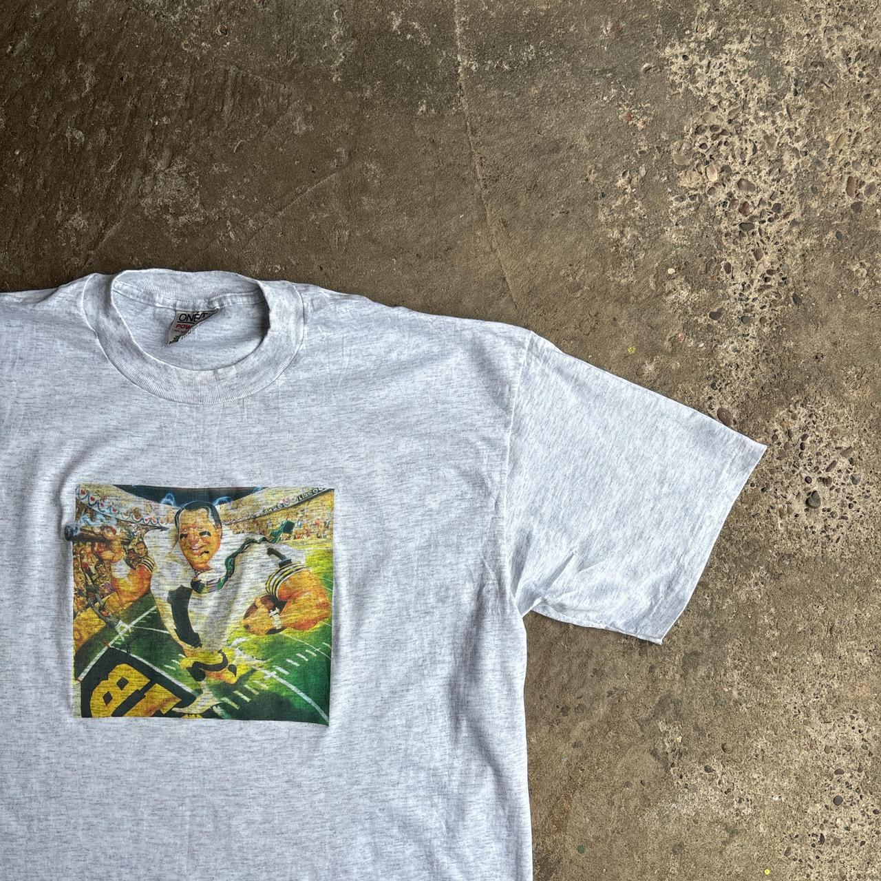 Vintage Light Grey Graphic American Football T-Shirt